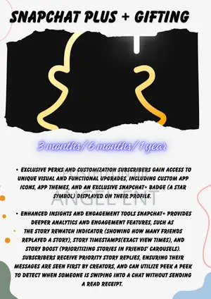 Snapchat + Gifting Available (3 Months/6 Months/1 Year)