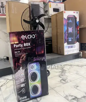 Efficient Eldo Pb2-150 Double 8" Party Box Rechargeable Speaker(Black)