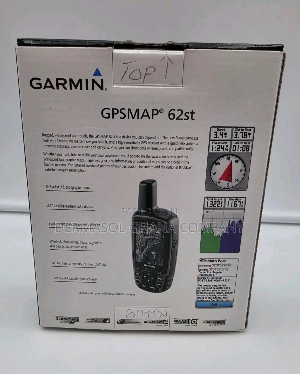 Garmin Gpsmap 62st GPS Bundle, Hiking Geocache