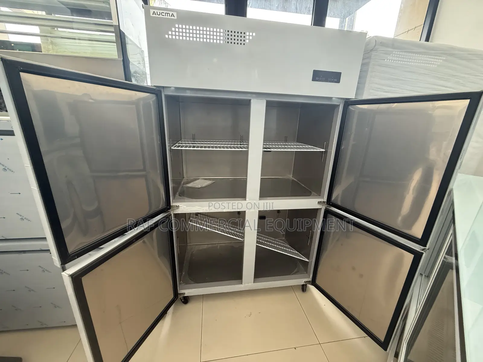 Commercial 4 Door Stainless Steel Half Freezer an Fridge