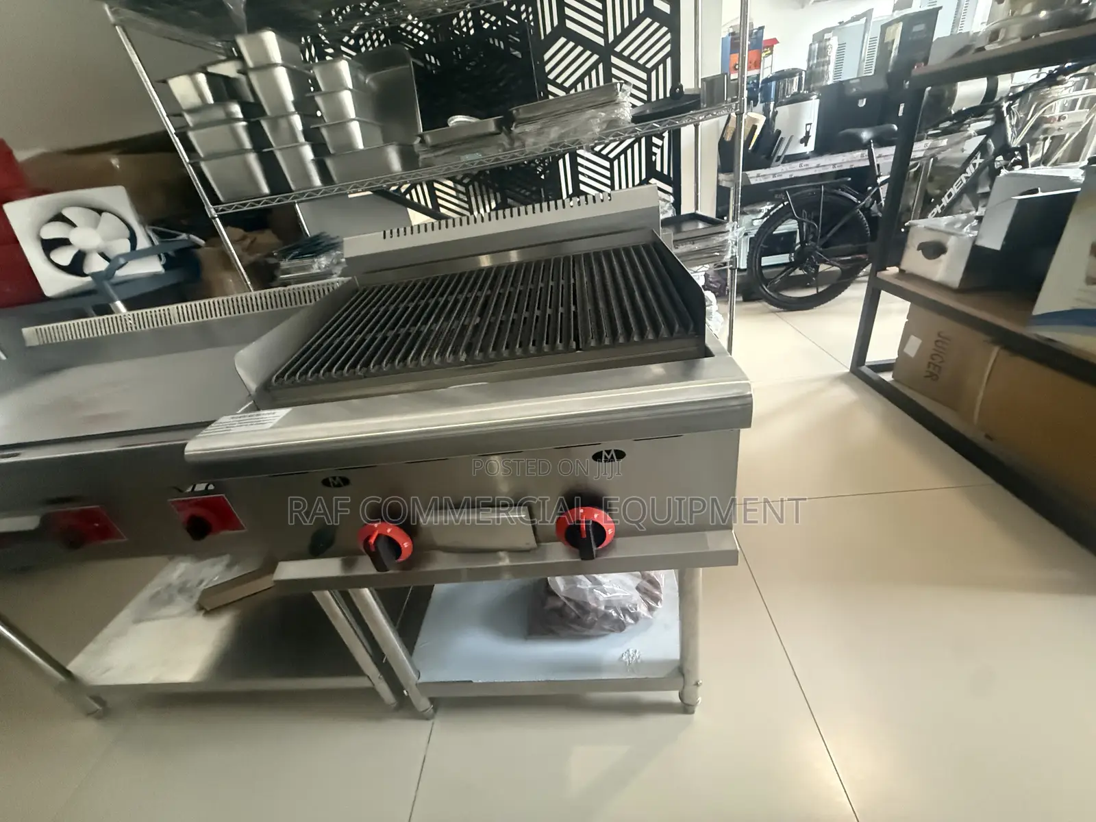 Commercial Standing Charcoal Gas Grill