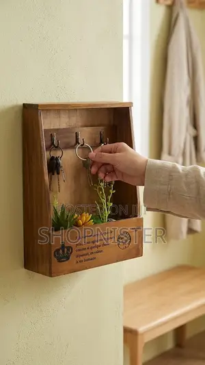 Vintage Wooden Key Holder Wall Organizer