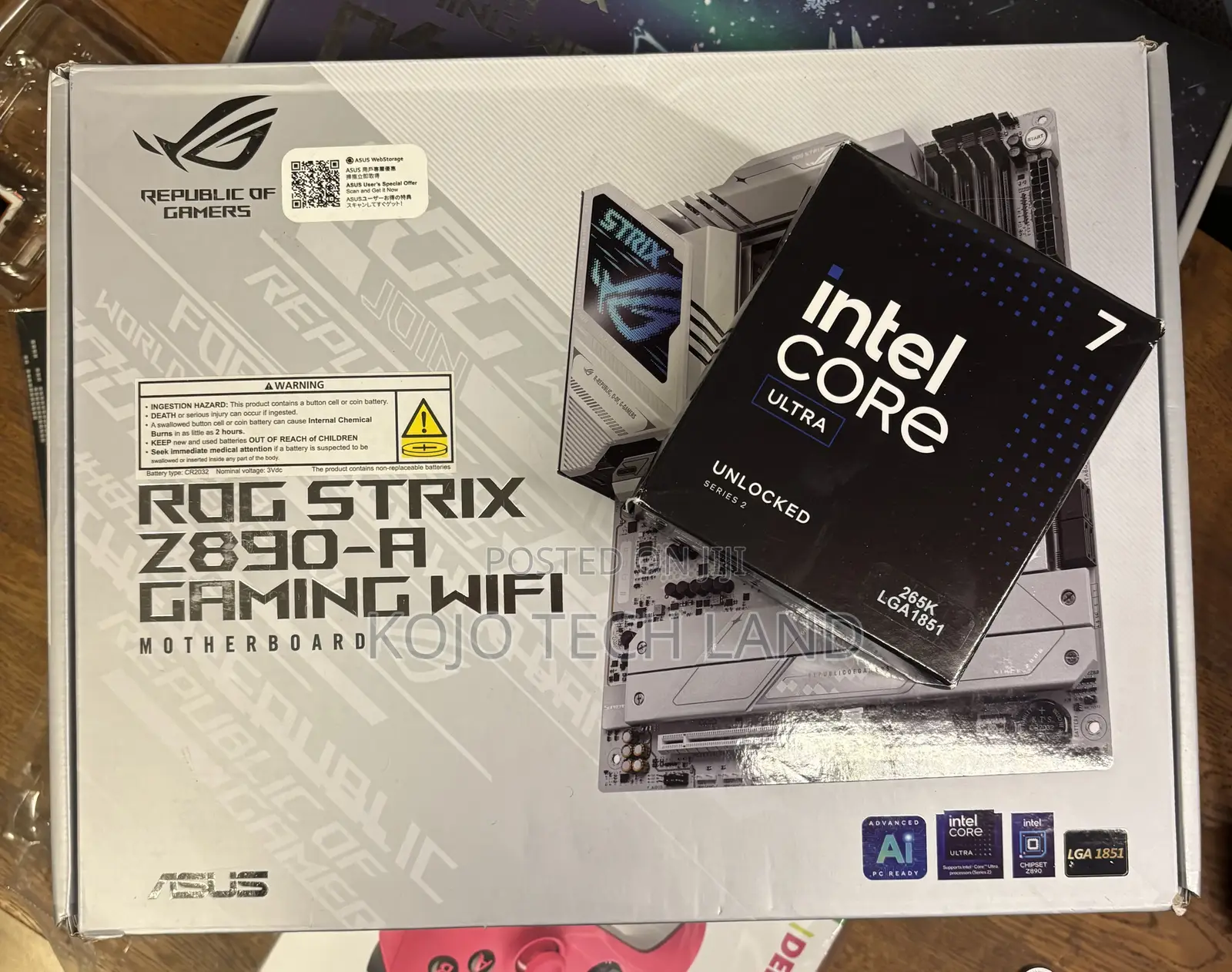 Intel Core Ultra 7 Asus Z890 Strix Motherboard