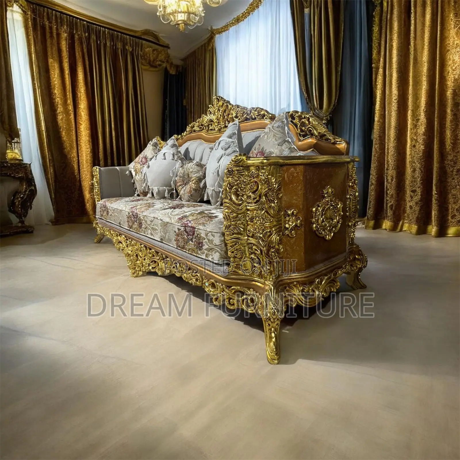 New Golden Sofa Set