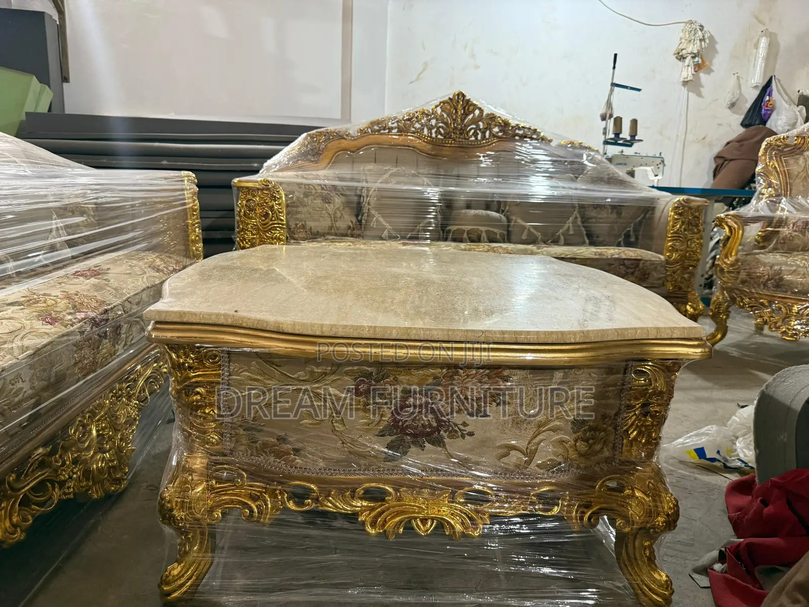 New Golden Sofa Set