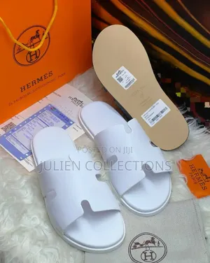 Hermes White Leather