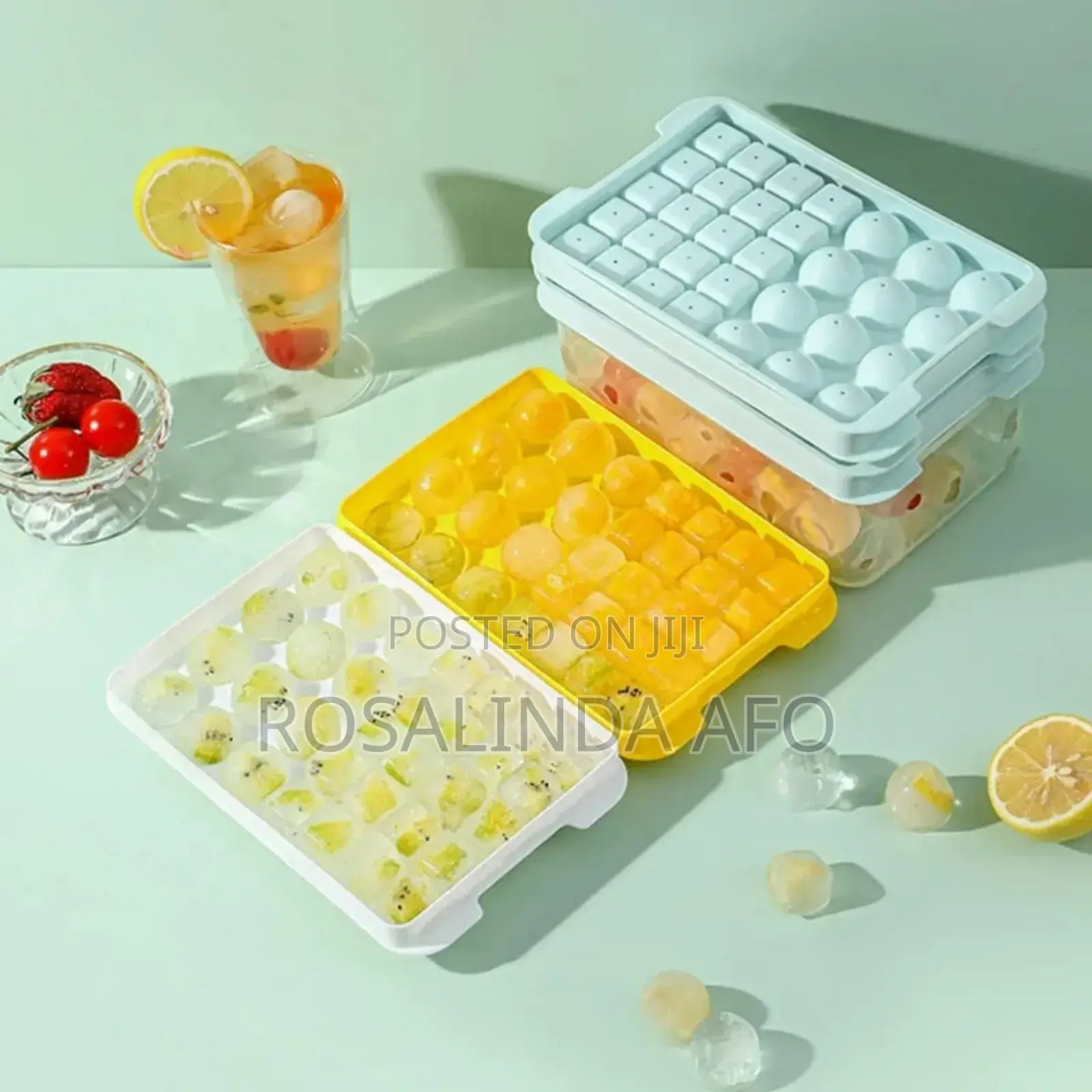 Square And Round Ice Cube Mold Plus Scoop