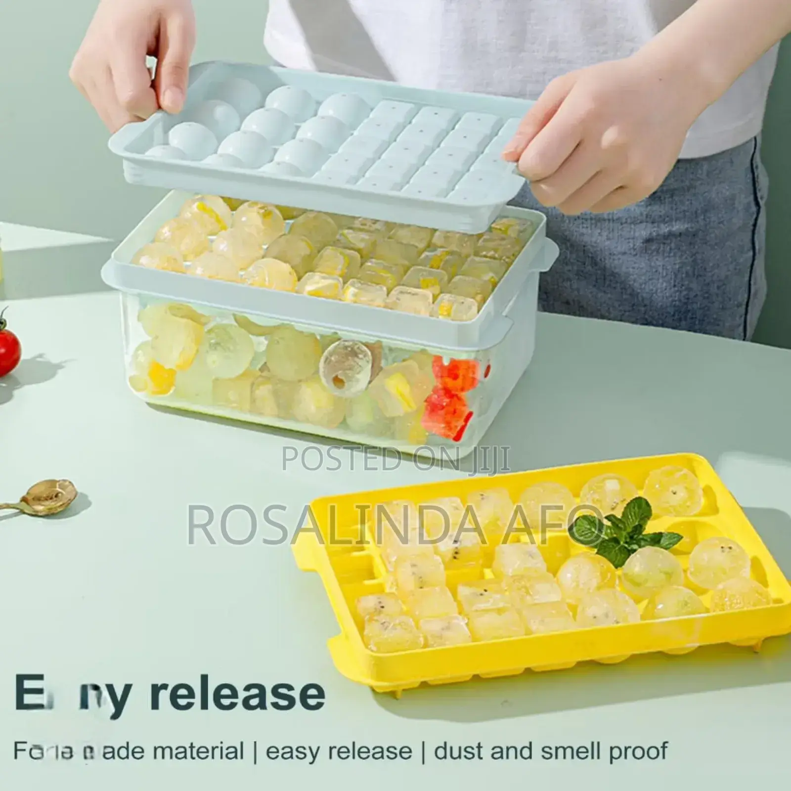 Square And Round Ice Cube Mold Plus Scoop