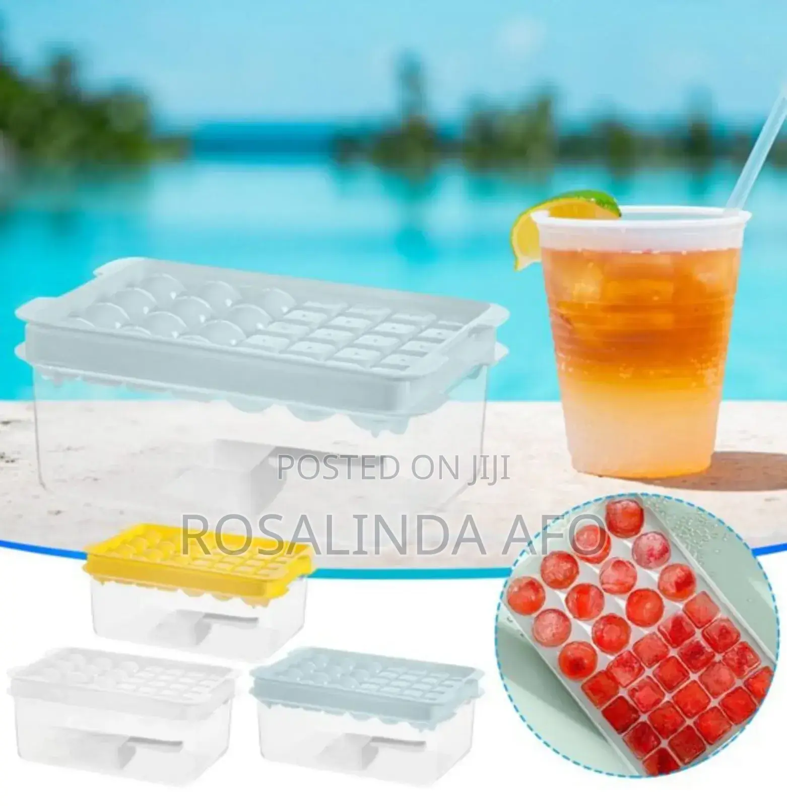 Square And Round Ice Cube Mold Plus Scoop