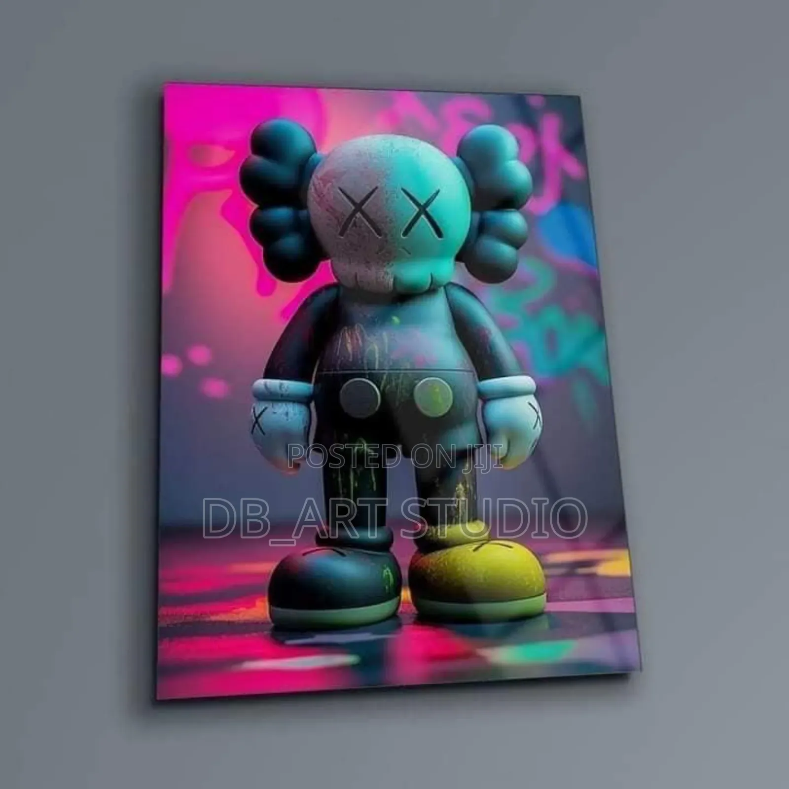 Luxury Kaws-Inspired Glass Art Frame(Modern Wall Decor) Picture Frame