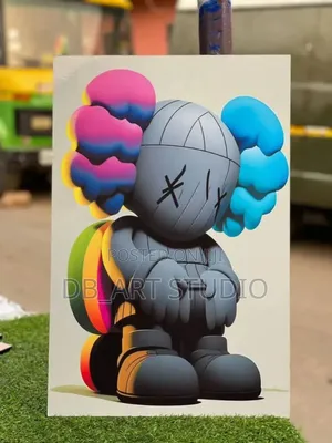 Luxury Kaws-Inspired Glass Art Frame(Modern Wall Decor) Picture Frame
