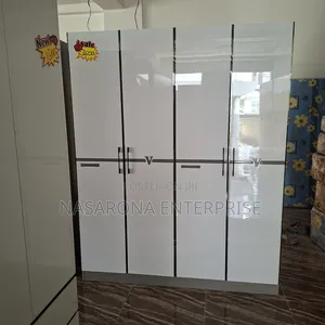High Gloss 4 Door Double Wardrobe 160x55x200cm a-17