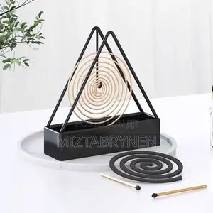 Elegant Triangular Mosquito Coil Holder Incense Burner - Black