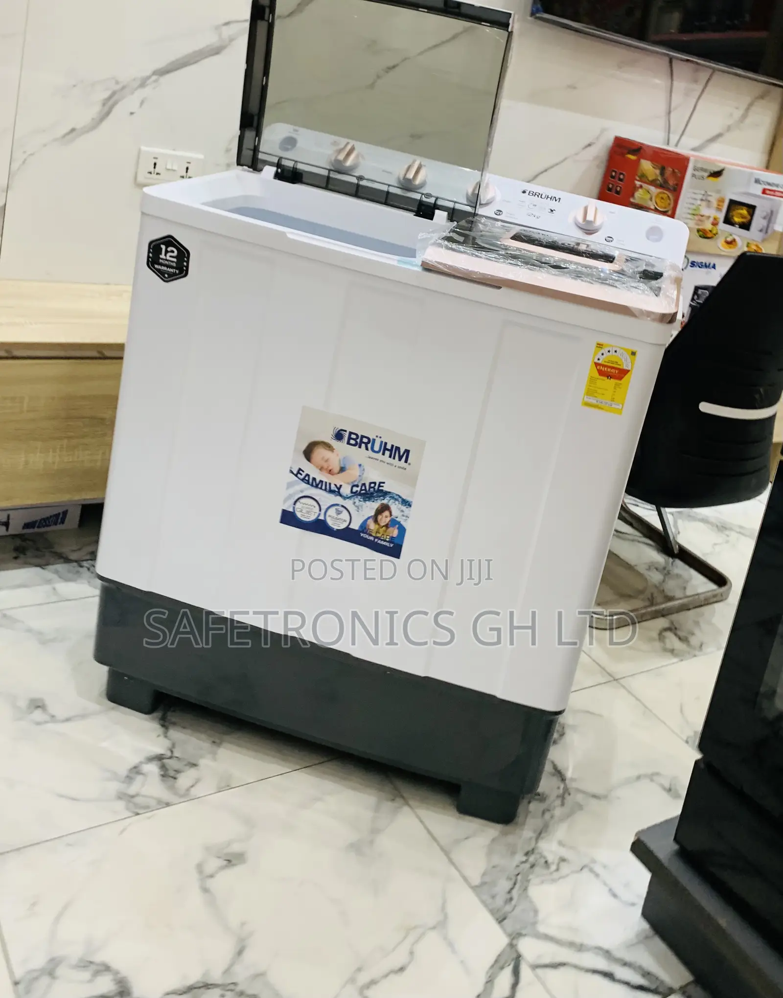 Secure Fast Bruhm 12kg Semi-Automatic Top Load Washing Machine