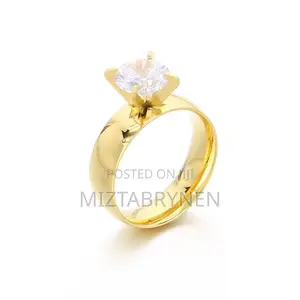 Non-Fade Zircon Promise/Wedding Ring - Gold