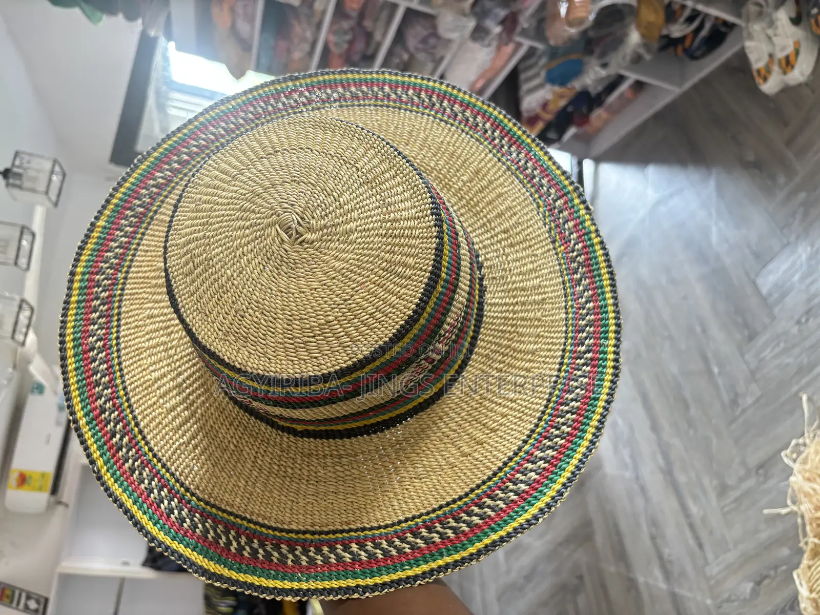 Bolga Handwoven Cowboy Hat in Wine and Green