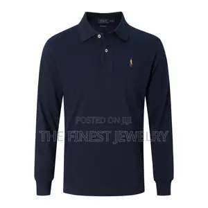 Polo Ralph Lauren Long-Sleeve Polo Shirt in Navy Blue