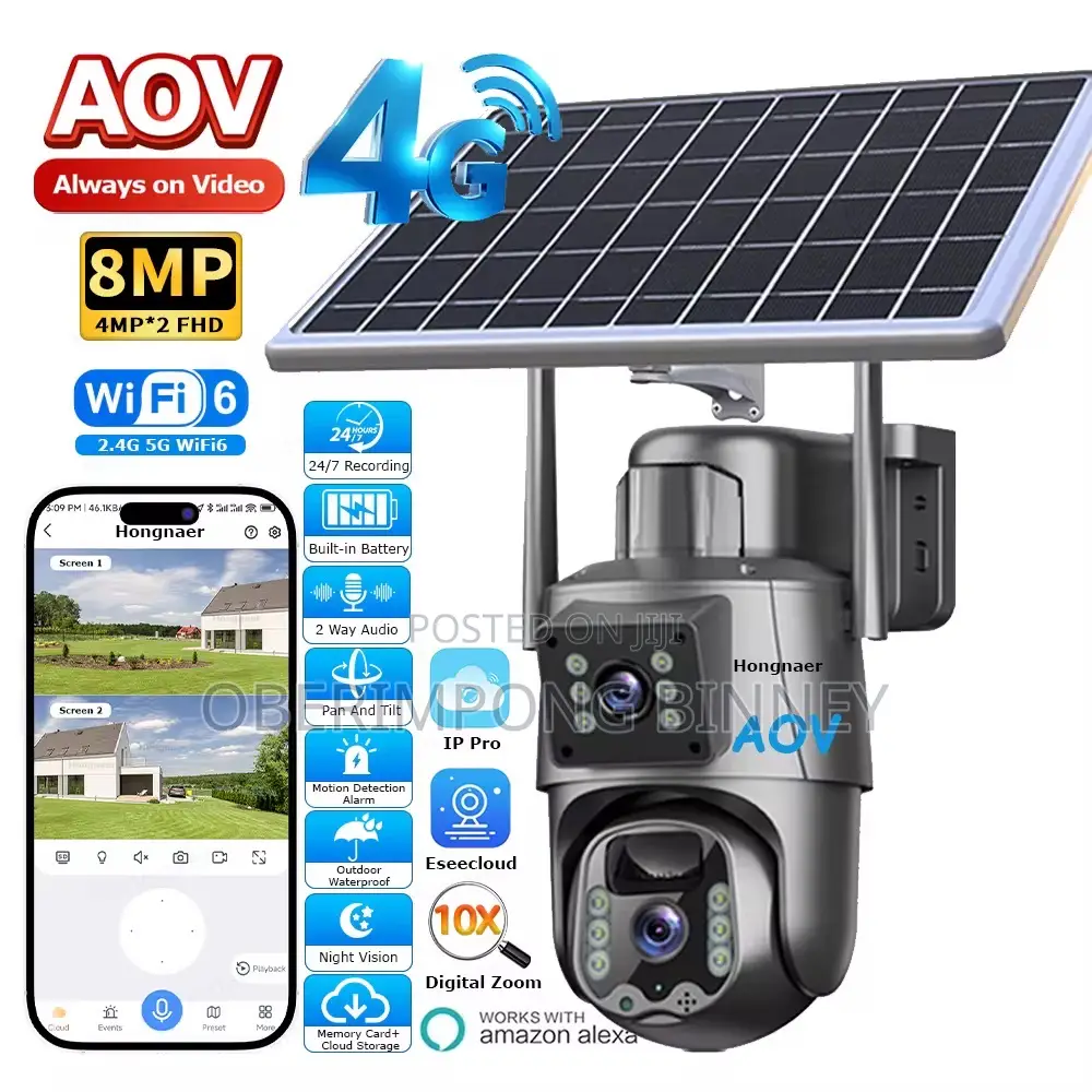 4g Solar CCTV Camera V380 Pro Dual Lens