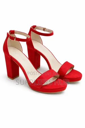 Women's High Quality Ankle Strap Suede Block Heel Shoes