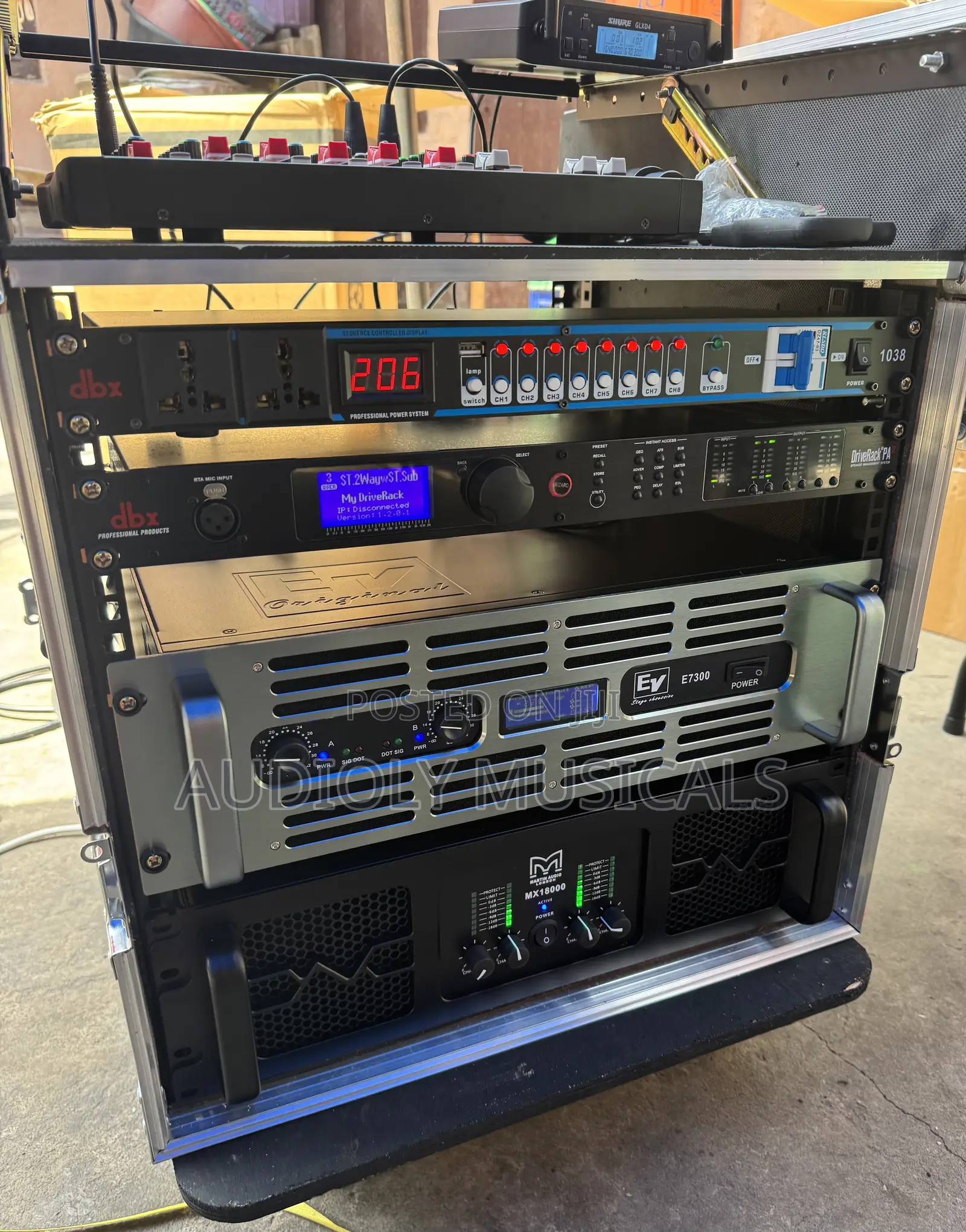 Full Set of Sound System ( Ev Speakers and Full Rack)