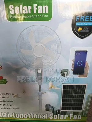 16" Solar Rechargeable Standing Fan