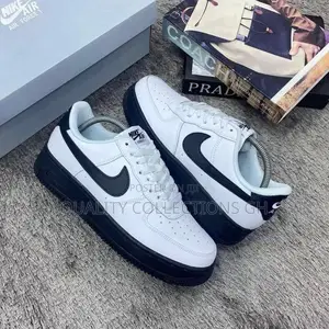 Airforce White With Black Sole