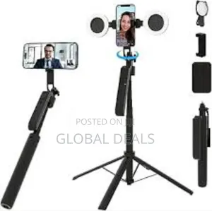 Ai Face Tracking Selfie Stick With Tripod Stand and Flashlight