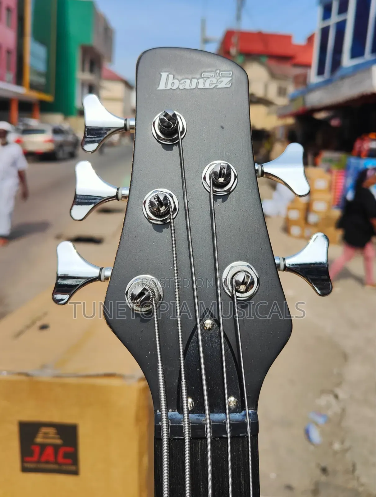 Ibanez Gio Series 5-String Electric Bass Guitar in Black.