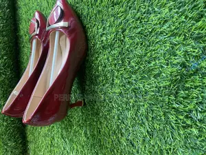 Crimson Royale Patent Buckle Heels