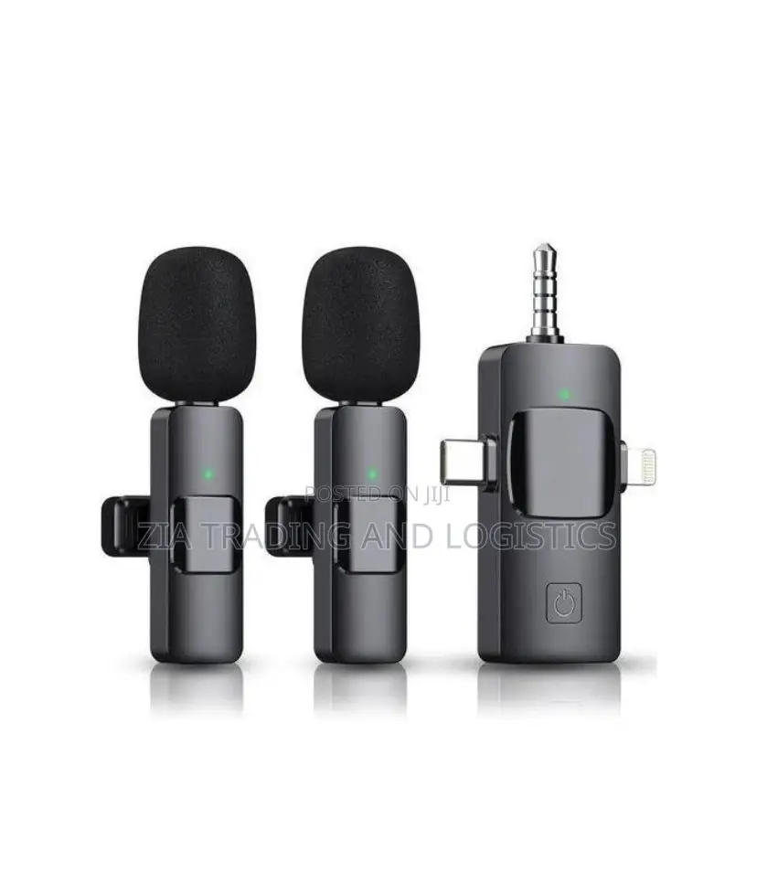 Wireless Microphone Set -Dual Clip-on Mics With Multi-Device Receiver