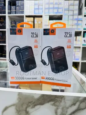 Wuw Y160 30000 Mah Power Bank With Pd20w+ 22.5w Fast Charging, Display