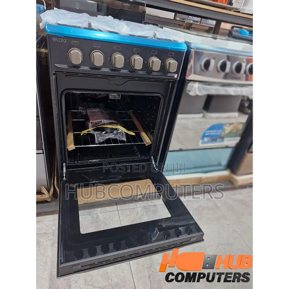 Eldo-Gc5050bag Gas Cooker 4 Burner 50x50cm Black Oven Grill