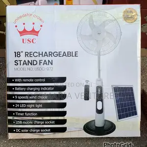 United Star Crown 18 Inches Rechargeable Standing Fan