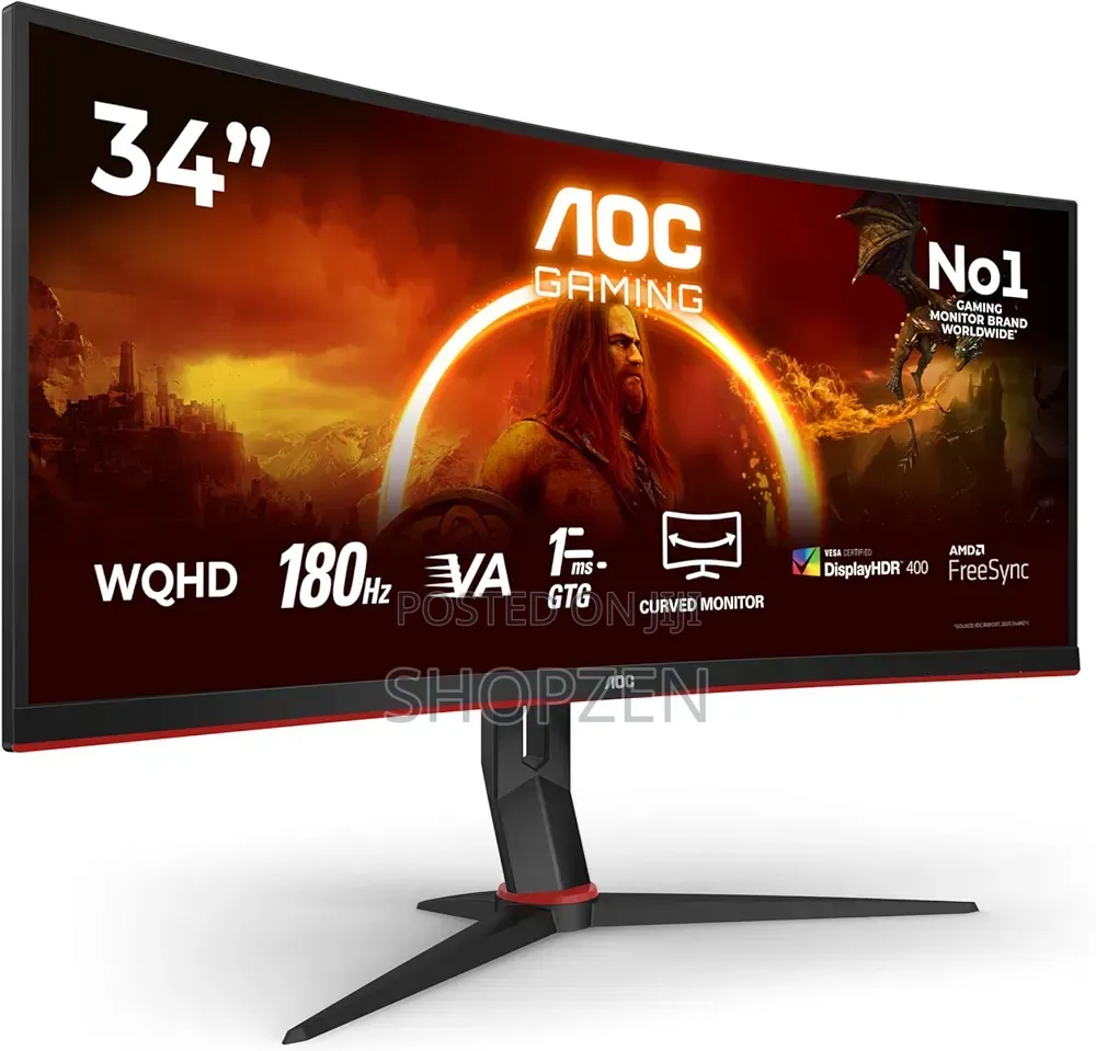 AOC Cu34g2xp/Bk 34 Inch Uw-QHD Gaming Monitor Curved