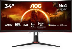AOC Cu34g2xp/Bk 34 Inch Uw-QHD Gaming Monitor Curved