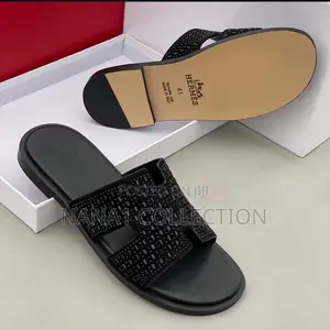 Men’S Hermes Leather Slippers
