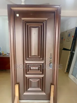 Quality Brown Single Security Door With It's Accessories