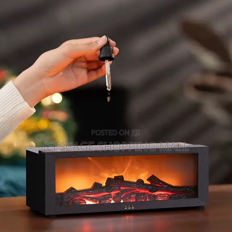 Fireplace Flame Effect Aroma Diffuser Humidifier With Timer