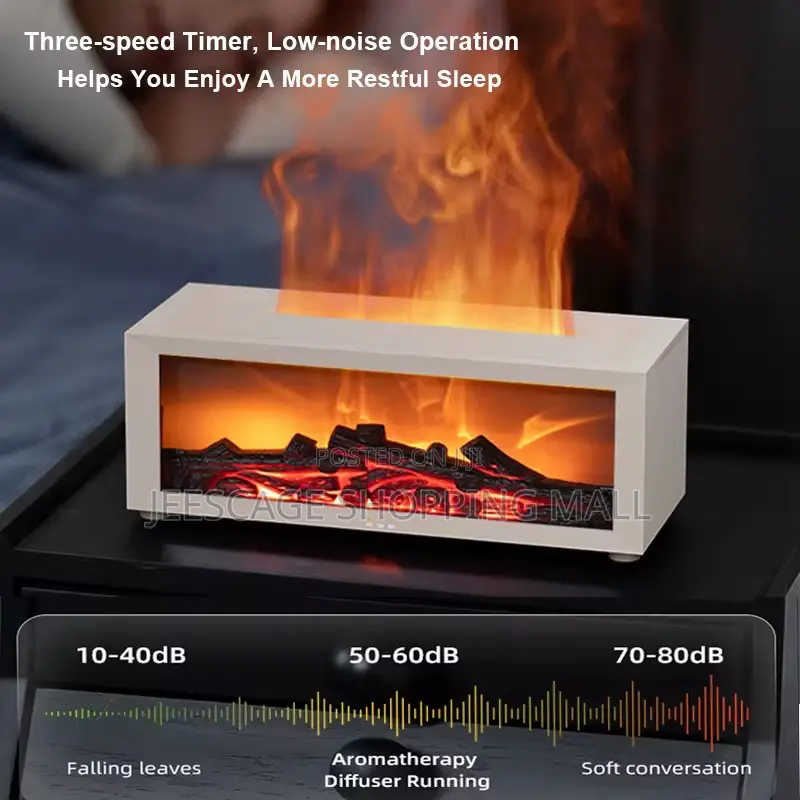 Fireplace Flame Effect Aroma Diffuser Humidifier With Timer