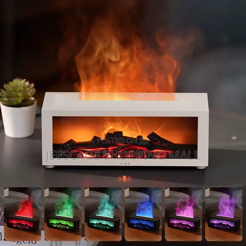 Fireplace Flame Effect Aroma Diffuser Humidifier With Timer