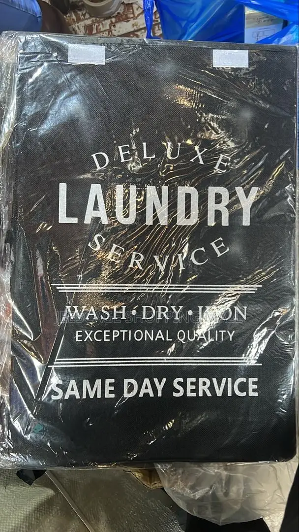 Deluxe Laundry Service Collapsible Hamper With Lid and Handles