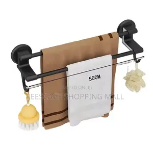 Modern Matte Black Double Towel Hanger