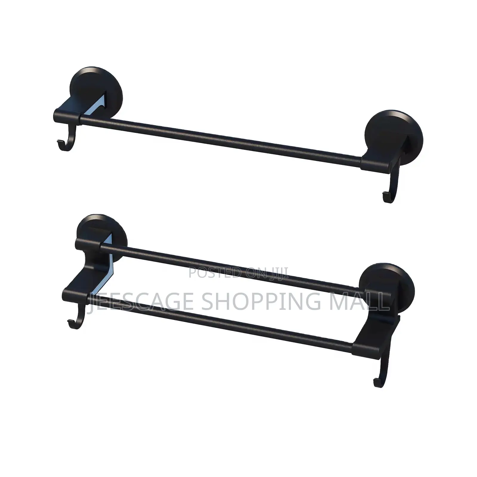 Modern Matte Black Double Towel Hanger