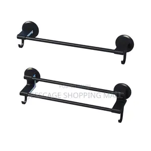Modern Matte Black Double Towel Hanger