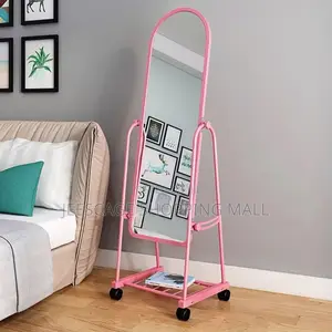 Modern Full-Length Mirror With Storage Rack