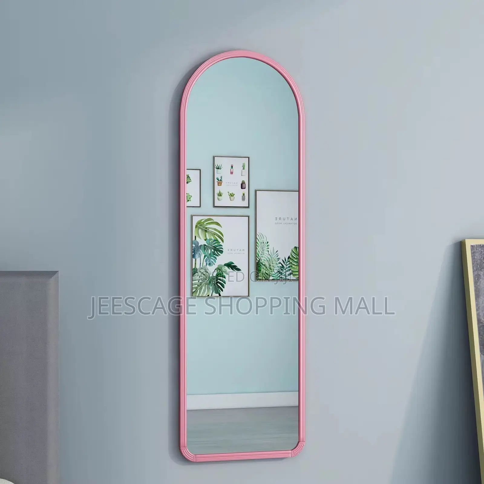 Modern Full-Length Mirror With Storage Rack