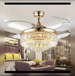 Luxury Crystal Fanlight With Bluetooth + Remote (85%) Copper