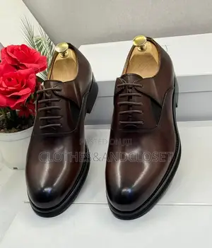 Brown Leather Men's Formal Oxford Dress Shoes.