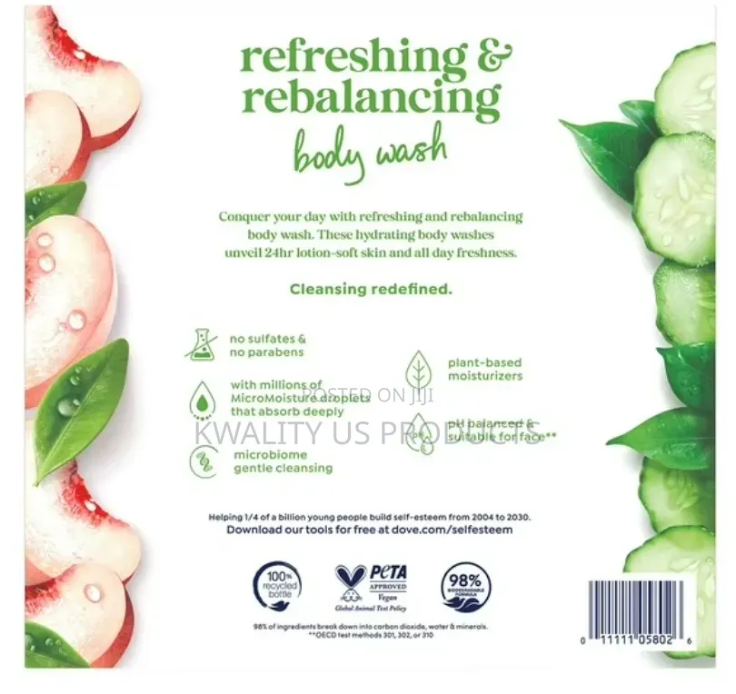 Dove Refresh and Rebalance Body Wash - 2 Pack