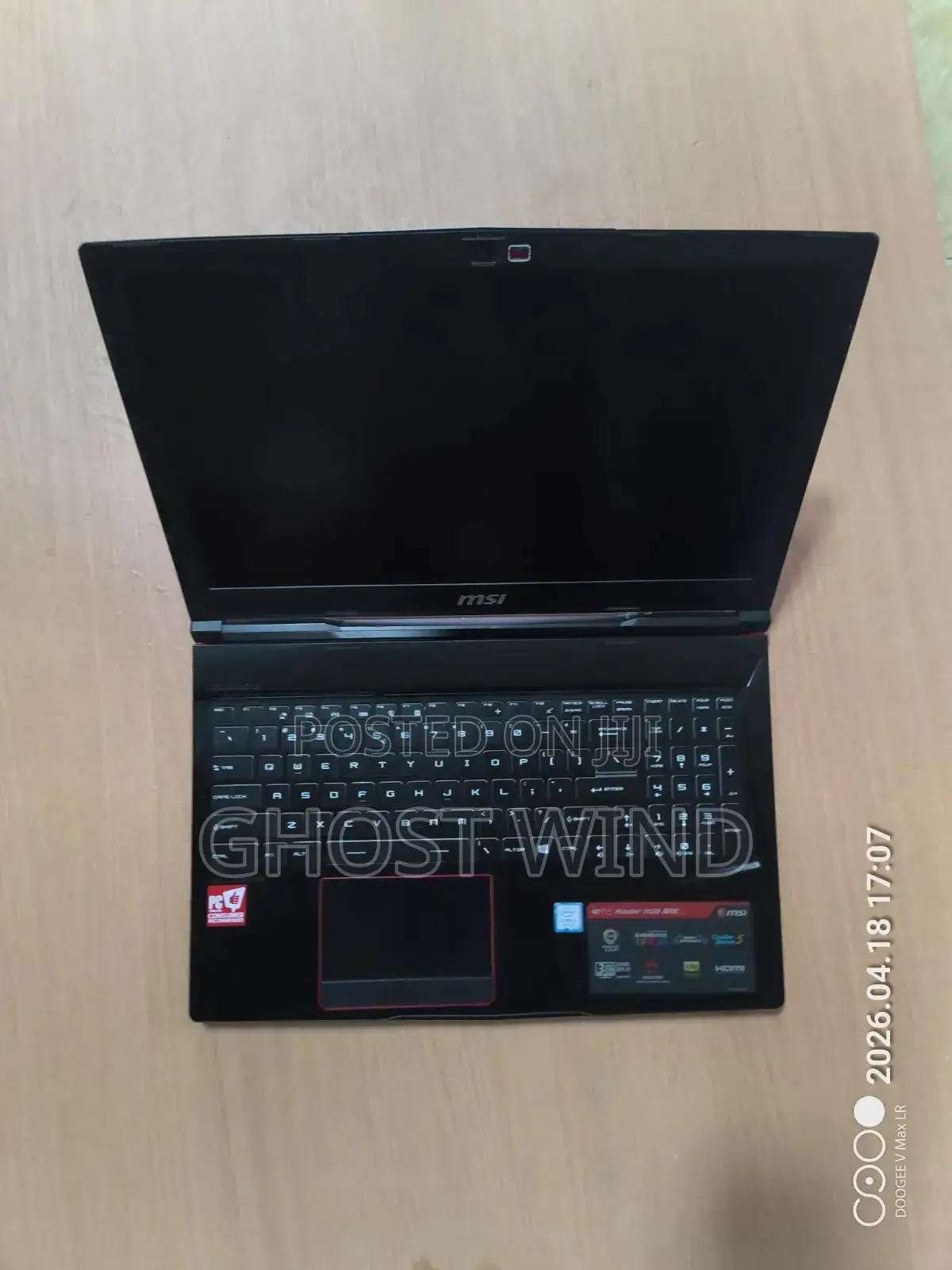 Laptop MSI GF63 16GB Intel Core i7 HDD+SSD 256GB